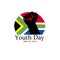 Illustrated design of the symbol of the hand and the South African Flag to commemorate the day of the youth of June 16