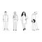 Illustrated diverse casual people standing