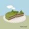 Illustrated Earth cake - natural pie.