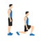 Illustrated exercise guide by healthy man doing Lunges