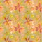 Illustrated floral seamless pattern, color repeat background