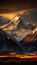 An illustrated image of stunning mountain peaks