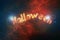 Illustrated inscription halloween letters from the burning coals