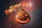 Illustrated inscription Halloween letters from burning coals and