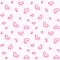 Illustrated light seamless pattern with hearts