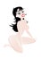 Illustrated nude pinup girl