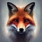 Illustrated portrait of a red fox (Vulpes vulpes)