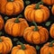 Illustrated Pumpkin Background Tile