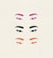 Illustrated set of asian eyes