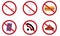 Illustrated set of bans