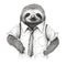 Illustrated Southern Two-toed Sloth In White Collar Shirt