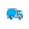 Illustrated truck icon, vector animated delivery car.