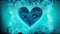 illustrated turquoise heart in water style suitable for background
