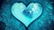 illustrated turquoise heart in water style suitable for background