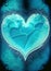 illustrated turquoise heart in water style suitable for background