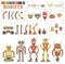 Illustrated vector robot parts collection kit