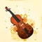 Illustrated violin with design