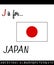 Illustrated vocabulary worksheet card J is for JAPAN