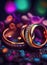 illustrated wedding rings with a fantasy background