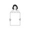 Illustrated of woman holding blank paper