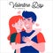 illustration of 2 people dating on valentine\\\'s day 03