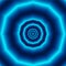 Illustration of 3D blue glowing spiral wheel