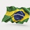 Illustration of a 3d brazil flaq on a white background