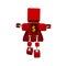 Illustration of 3d character superhero red cube ( money simbol on chest )