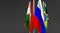 illustration 3d render, Flags of the five countries of the Brics