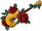 Illustration Abstract guitar with red rose. Vector