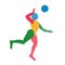 Illustration Abstract Volleyball Player Silhouette Icon Isolated