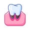 Illustration of aching tooth. Dentistry and health care icon. Stomatology medical item.