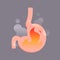 Illustration from acid reflux or heartburn