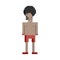 Illustration of afro man shirtless isolated avatar