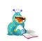 Illustration: Alien Reading. It is Funny!