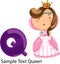 Illustration alphabet letter q-queen