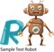 Illustration alphabet letter r-robot