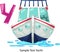 Illustration alphabet letter y-yacht