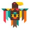 Illustration of american indians eagle. Ethnic image in native style.