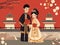 Illustration of Ancient Chinese Royal Wedding in Timeless Splendor