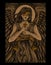 illustration angel justice with engraving style