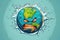 Illustration of an angry earth about climate change for earth day