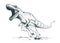 Illustration of angry running tyrannosaur