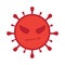 Illustration of angry virus. red virus. corona virus