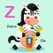 Illustration Animal Alphabet Letter Z-Zip,Zebra