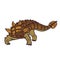 Illustration of ankylosaurus with long tail for merch