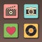 Illustration of apps icon set in textile styles