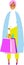Illustration Arab Woman in Hijab with Shopping Bags