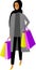 Illustration Arab Woman in Hijab with Shopping Bags