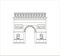 Illustration of the Arc de Triomphe isolated on a white background